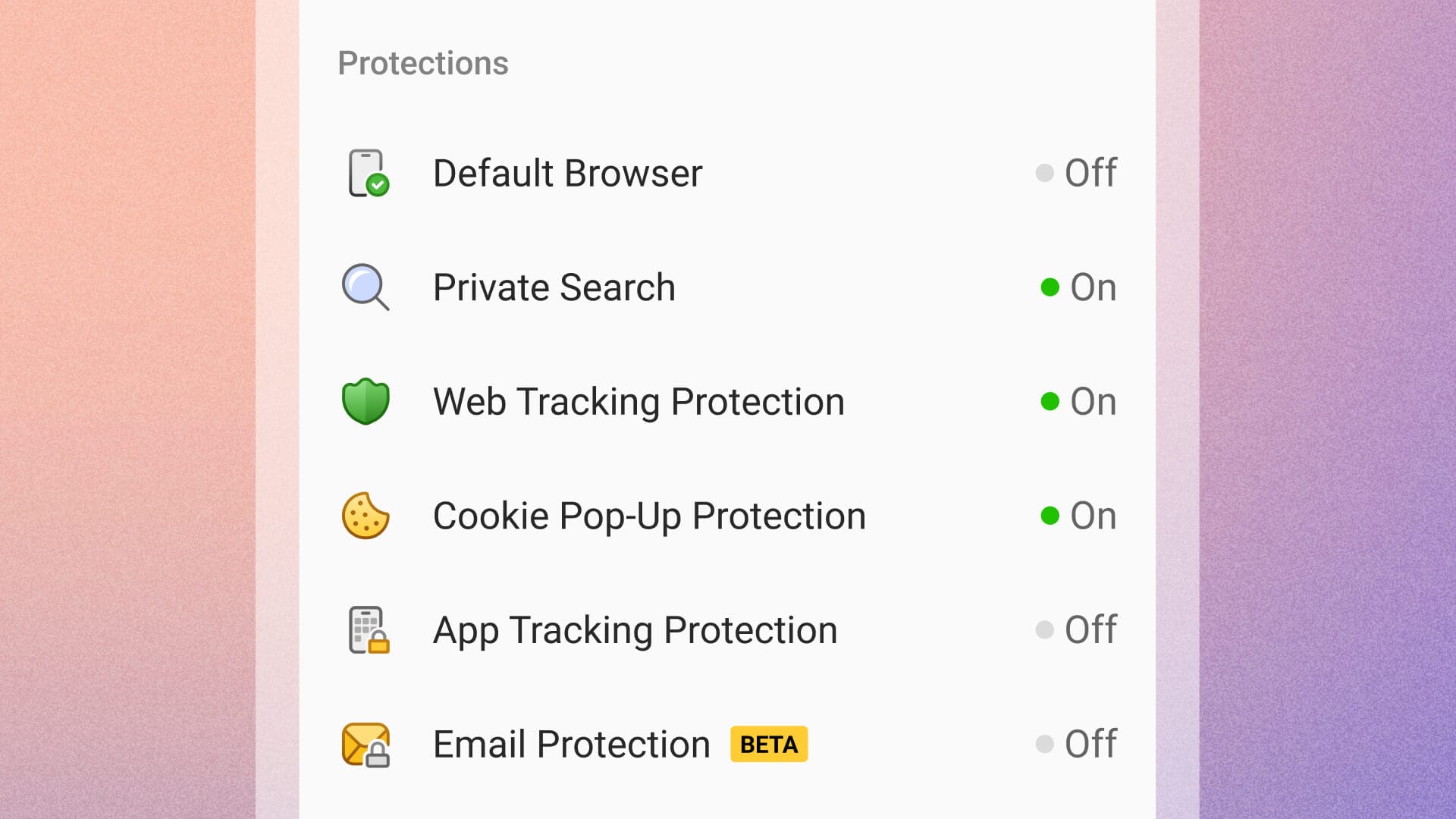 Refreshed Settings Menu