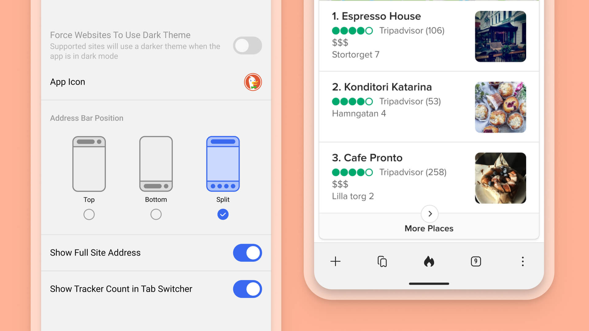 New Option To Split Address Bar and Toolbar